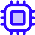 Icono microchip morado – tecnología NeoPayment