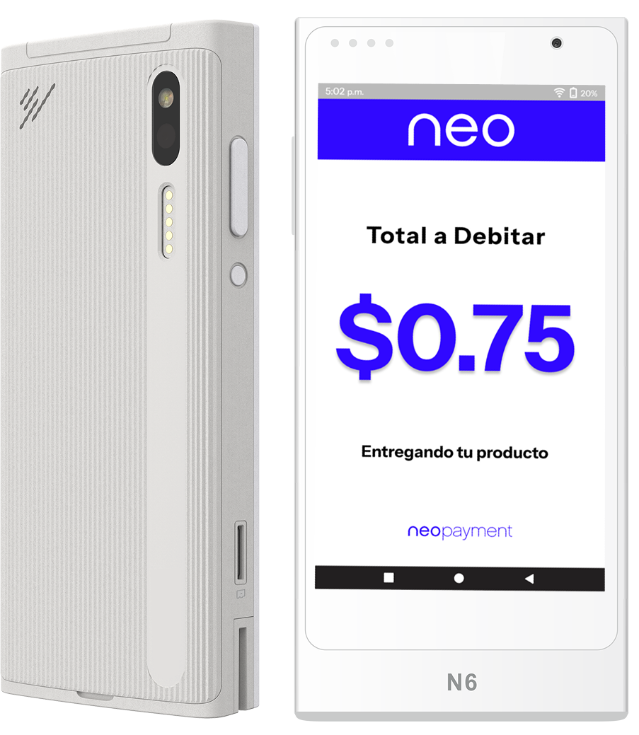 Vista lateral y trasera de POS N6 NeoPayment