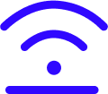 Icono señal Wi-Fi morada – conectividad NeoPayment