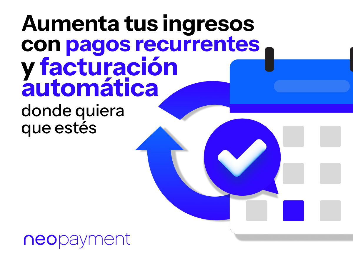 Gráfico de calendario y flecha circular representando pagos recurrentes