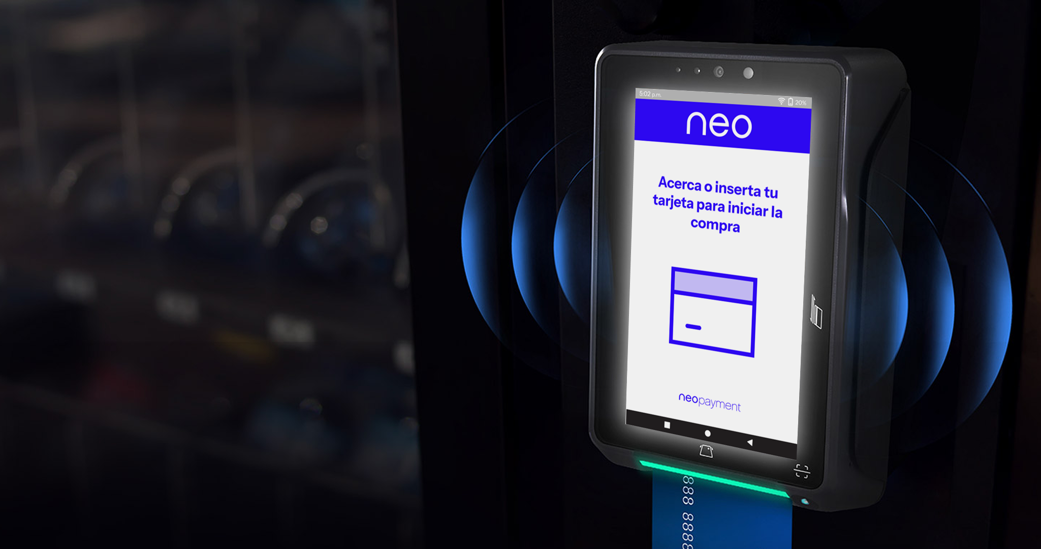 Dispositivo de punto de venta listo para aceptar tarjetas en tu comercio físico.